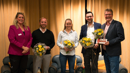 Talkrunde mit Astrid Steffen, Vorstand DPolG, Niclas Dürbrook, SPD, Birte Glißmann, CDU, Moderator Christopher Scheffelmeier, Lars Harms, SSW sowie Dr. Bernd Buchholz, FDP (nicht im Bild).